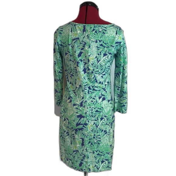 Lilly Pulitzer Marlowe Dress Women's Size XS Panda in the Wild Print 3/4 Sleeve - Picture 11 of 12